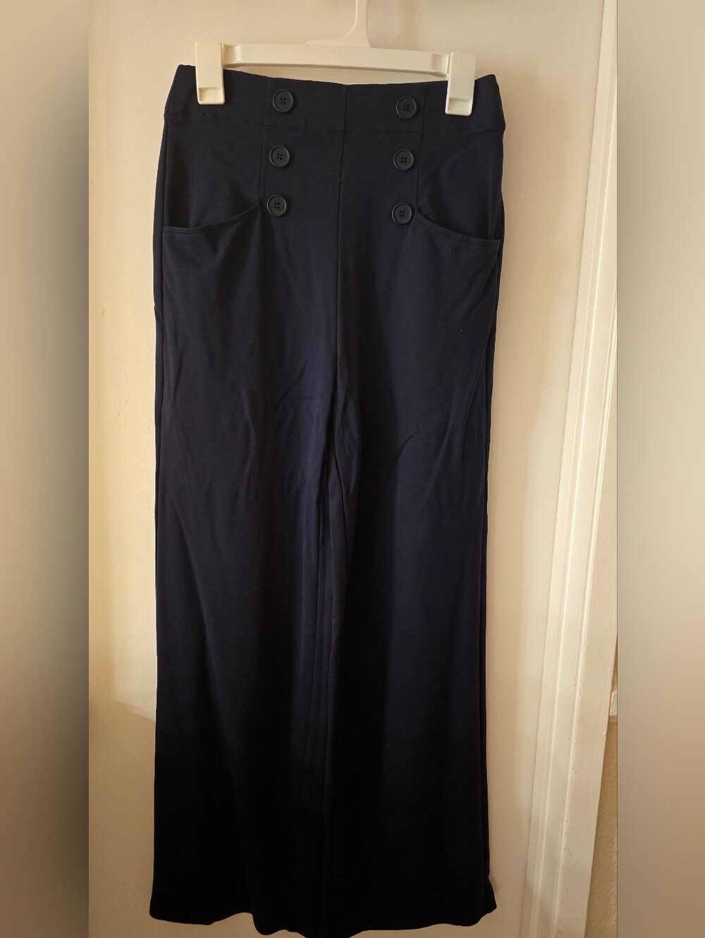 Max Studio Women's Navy Sailor-Style Wide Leg Pants